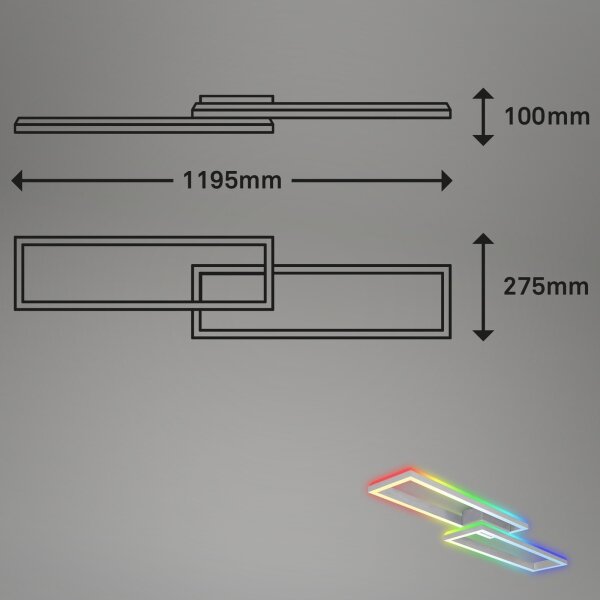 Brilo - LED RGBW Stmívatelný přisazený lustr FRAME 2xLED/21W/230V 2700-6500K+ DO