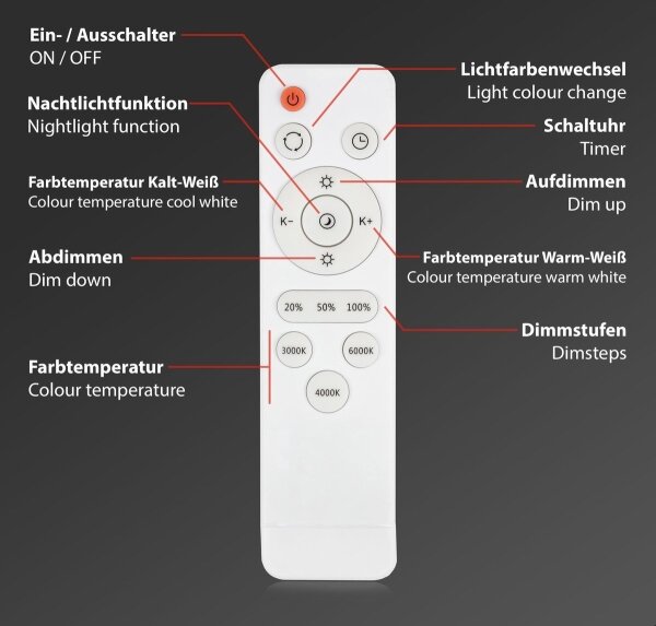 Brilo - LED Stmívatelné stropní svítidlo STARRY SKY LED/48W/230V 3000-6000K + DO