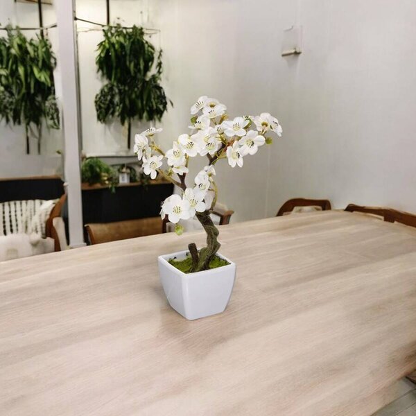Umělá orchidej v bílé barvě, 26 cm