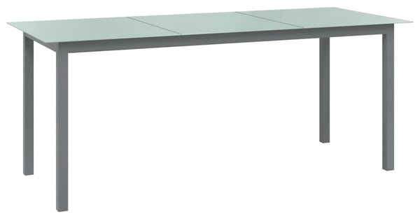 Zahradní stůl světle šedý 190 x 90 x 74 cm hliník a sklo