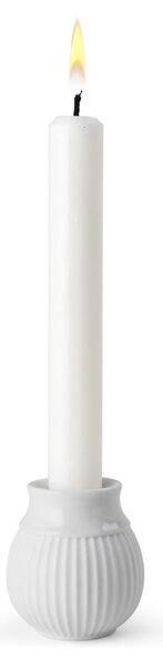 Svícen Curve Candle holder White 7 cm Lyngby Porcelaen