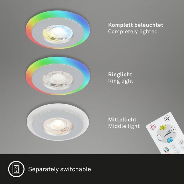 Briloner - SADA 3x LED RGBW Stmívatelné koupelnové svítidlo LED/5W/230V IP44+ DO