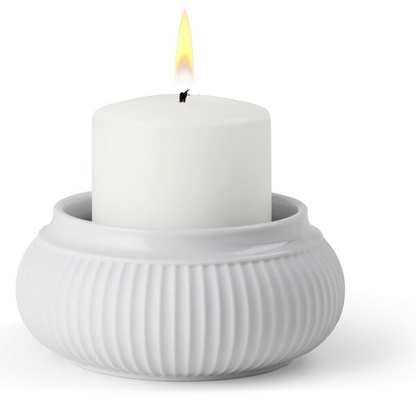 Svícen Curve Block Candle holder White 11 cm Lyngby Porcelaen