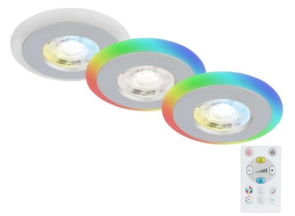 Briloner - SADA 3x LED RGBW Stmívatelné koupelnové svítidlo LED/5W/230V IP44+ DO