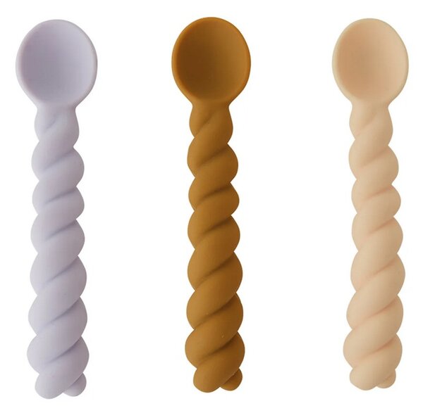 Silikonové lžičky Mellow Vanilla - set 3 ks Oyoy