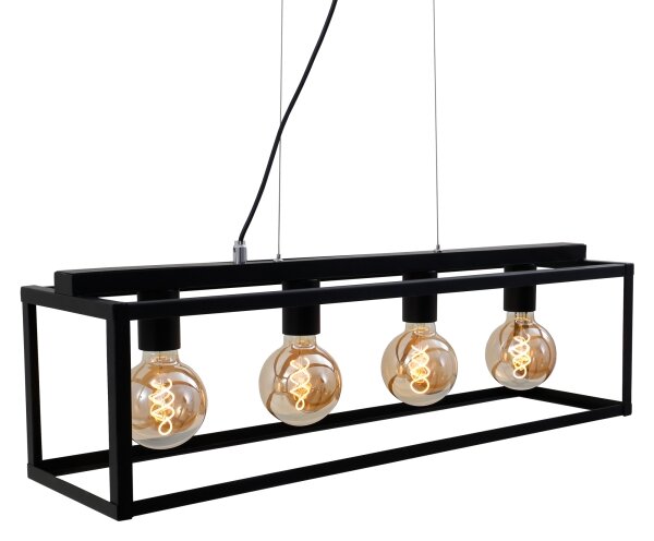 Briloner - Lustr na lanku BLACK STEEL 4xE27/40W/230V