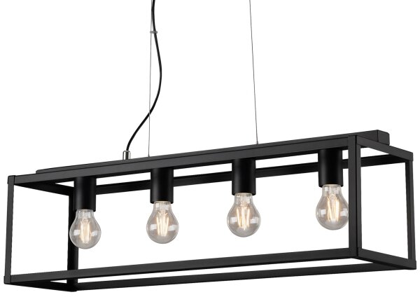 Briloner - Lustr na lanku BLACK STEEL 4xE27/40W/230V