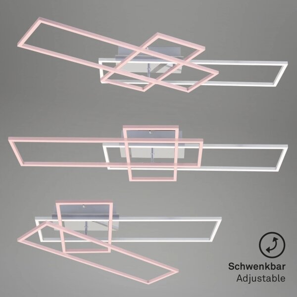 Brilo - LED Stmívatelný přisazený lustr FRAME LED/51W/230V chrom + DO