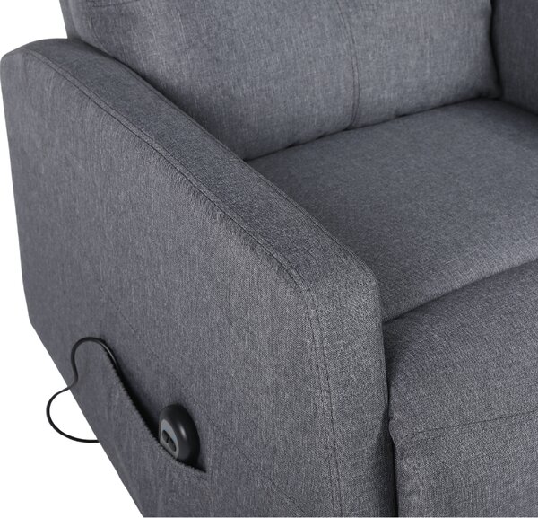 TV křeslo MODO PLUS s elektrickým polohováním — látka, šedá, nosnost 130 kg