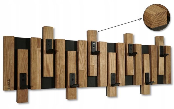 Dřevěný nástěnný věšák na oblečení lamelový 80cm do předsíně