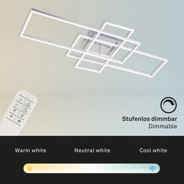 Brilo - LED Stmívatelný přisazený lustr FRAME LED/51W/230V chrom + DO