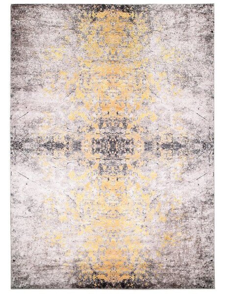 Makro Abra Kusový koberec pratelný VICTORIA 2107 pogumovaný krémový žlutý Rozměr: 80x150 cm