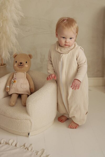 Dětské křeslo Teddy, plyšový materiál, výška sezení 18,5 cm