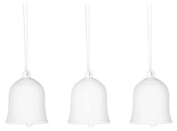 Porcelánové zvonečky Bells White - set 3 ks Garden Trading