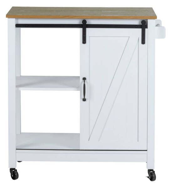 Kuchyňský vozík na kolečkách LANDHAUS, bílý, MDF, WENKO
