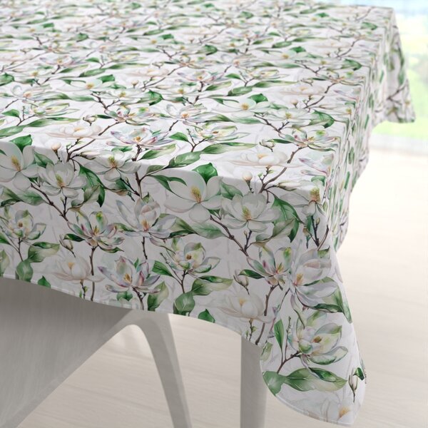 Biante Teflonový čtvercový ubrus TF-117 Květy magnolie na bílém 40x40 cm