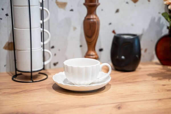 Porcelánový šálek s podšálkem ROMY, Ø 6 cm