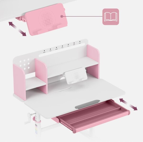 Dětský rostoucí psací stůl Mark Adler Study 5.0 Pink