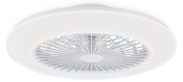 Philips Stropní ventilátor Amigo s LED osvětlením, bílý, 58 cm, DC, stmívatelný, Bílá / opál, Obývací pokoj / jídelna, Plast, Moderní
