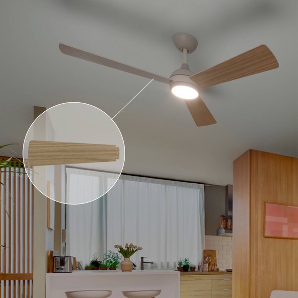 Philips Stropní ventilátor LED Civx, bílý/hnědý, DC, tichý, stmívatelný, Hnědá / rez, Obývací pokoj / jídelna, kov, Vintage