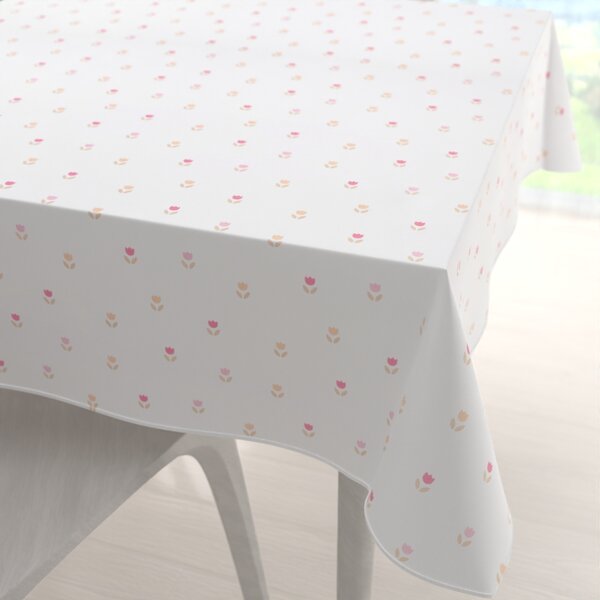 Biante Teflonový čtvercový ubrus TF-115 Barevné tulipánky na bílém 40x40 cm