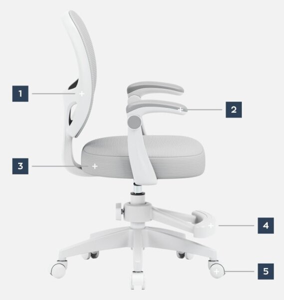Dětská otočná židle Mark Adler Junior 3.1 Grey
