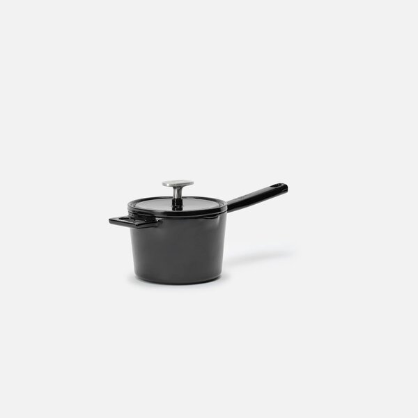 Fabini Rendlík Mattia 3.0, ø 14 cm (1,65 l) - Smaltovaný litinový rendlík s poklicí, lesklý černý