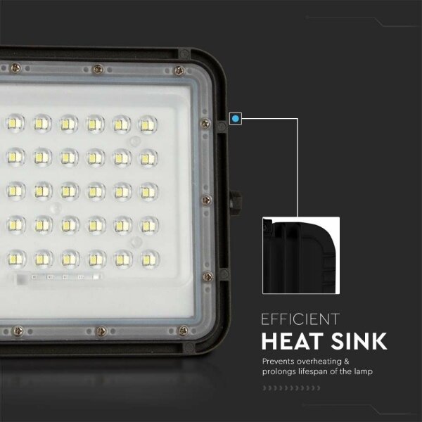 LED Venkovní solární reflektor LED/6W/3,2V IP65 4000K černá + DO