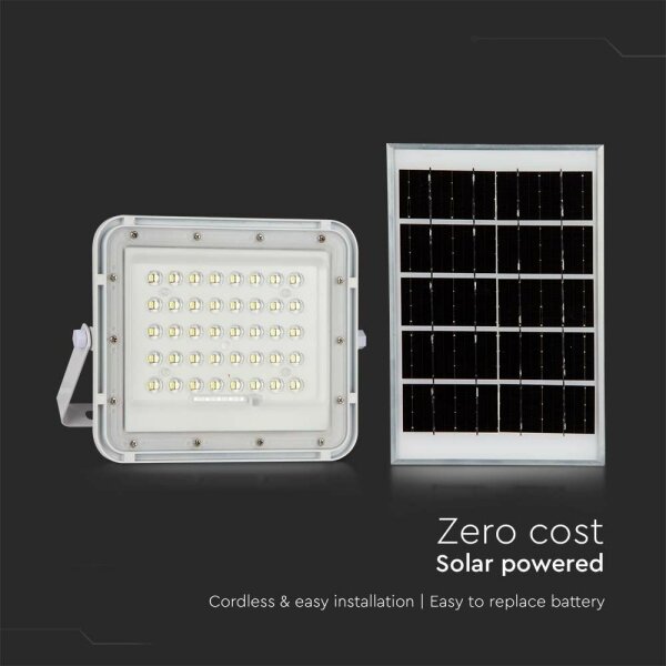 LED Venkovní solární reflektor LED/6W/3,2V IP65 4000K bílá + DO