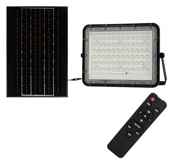 LED Venkovní solární reflektor LED/15W/3,2V IP65 6400K černá + DO