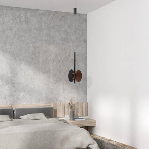 Zambelis LED závěsné světlo 23176, hnědé, Ø 19 cm, kov, Hnědá / rez, Obývací pokoj / jídelna, kov, Moderní