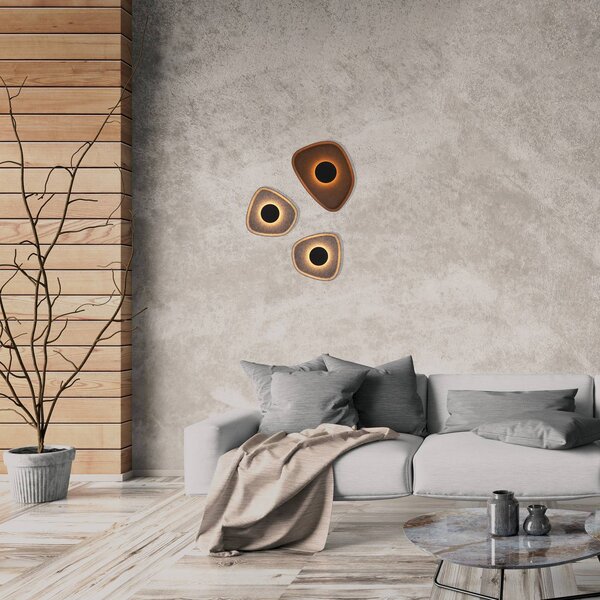 Zambelis LED nástěnné světlo 23174, hnědé/černé, 40 x 30 cm, kov, Hnědá / rez, Obývací pokoj / jídelna, kov, Moderní