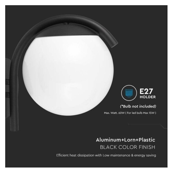 Venkovní nástěnná lampa 1xE27/60W/230V IP44 černá