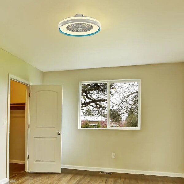 LED Stropní svítidlo s ventilátorem LED/45W/230V 3000/4000/6500K modrá