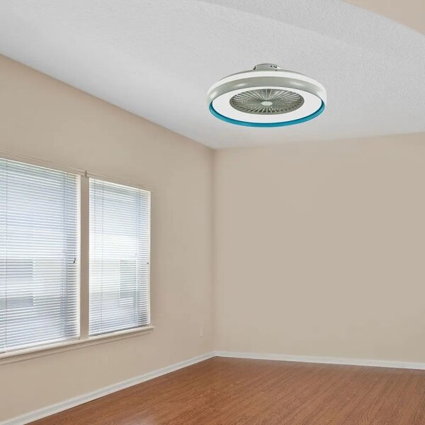 LED Stropní svítidlo s ventilátorem LED/45W/230V 3000/4000/6500K modrá