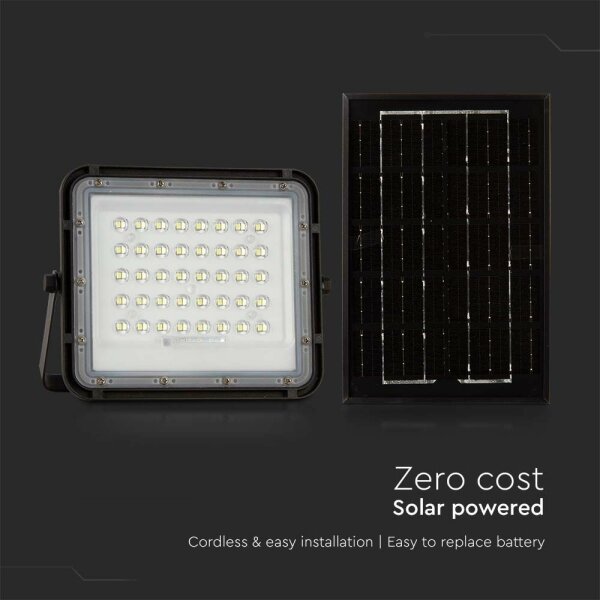 LED Venkovní solární reflektor LED/6W/3,2V IP65 4000K černá + DO