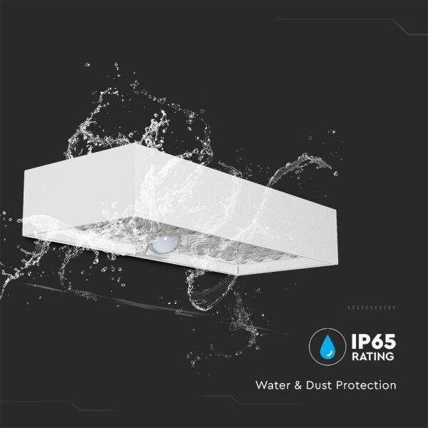LED Solární nástěnné svítidlo se senzorem LED/6W/3,7V IP65 4000K 3000 mAh bílá