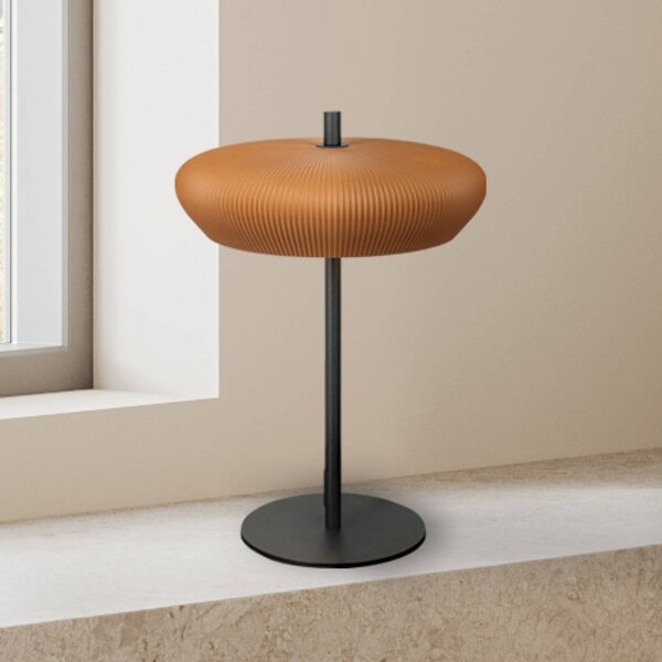 Zambelis Stolní lampa 2593, terakota/černá, výška 41 cm, hlína/kov, G9, Terakota, Obývací pokoj / jídelna, Sádra / hlína