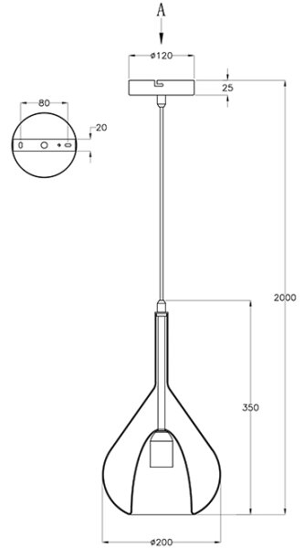 Fabas Luce 3481-40-241 - Lustr na lanku LILA 1xE27/40W/230V čirá