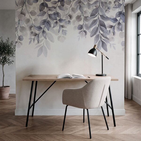 Fototapeta Jemné pastelové barvy s delikátním motivem listoví, Fototapety s listy, Populární fototapety, t00926v3 - Tapeko.co.cz