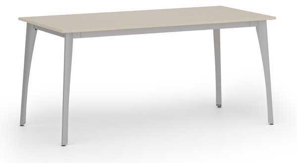Jednací kancelářský stůl PRIMO OMEGA, 160x80 cm, šedá podnož, bříza