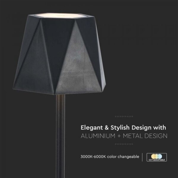 LED Stmívatelná dobíjecí stolní lampa LED/4W/5V 3000-6000K 1800 mAh černá