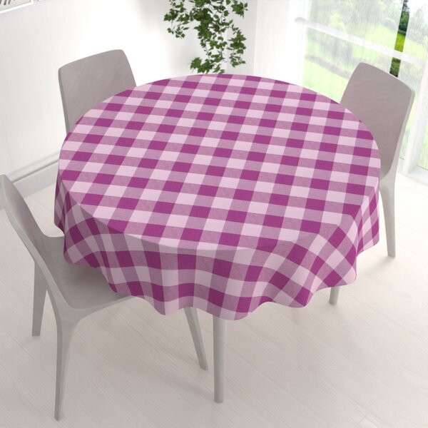 Biante Bavlněný kulatý ubrus Olivia OL-021 Fialová kostka velká Ø 100 cm
