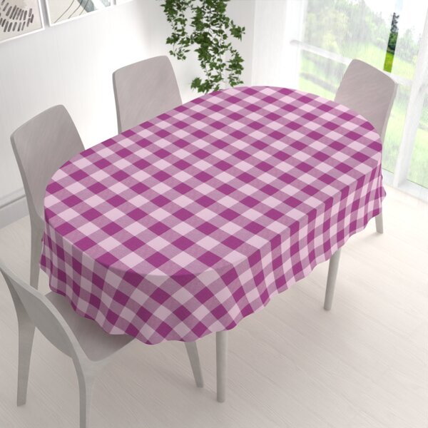 Biante Bavlněný oválný ubrus Olivia OL-021 Fialová kostka velká 50x100 cm
