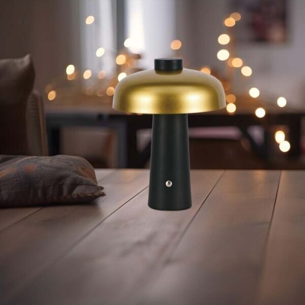 LED Stmívatelná dobíjecí stolní lampa LED/3W/5V 3000-6000K 1800 mAh černá/zlatá