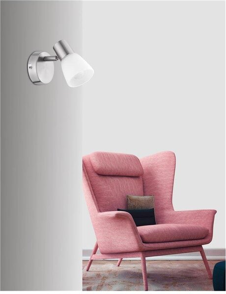 NV 667001 Bodové svítidlo PUBLICO opálové sklo nikl satén kov E14 1x5W IP20 bez žárovky - NOVA LUCE