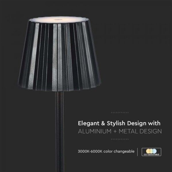 LED Stmívatelná dobíjecí stolní lampa LED/4W/5V 3000-6000K 1800 mAh černá
