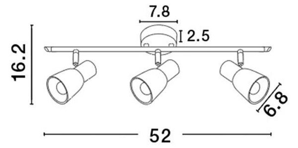 NV 667003 Bodové svítidlo PUBLICO opálové sklo nikl satén kov E14 3x5W IP20 bez žárovky - NOVA LUCE