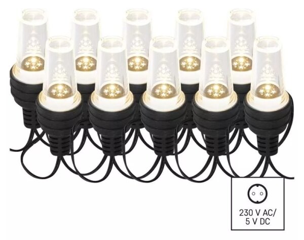 LED venkovní řetěz 10xLED/9,5 m IP44 studená bílá