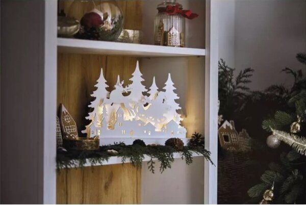 LED Vánoční dekorace LED/2xAA vesnička